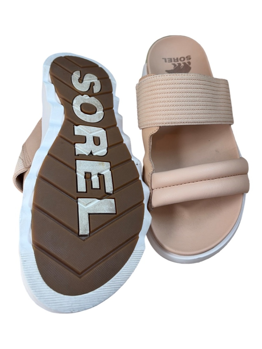 Sorel Women's Beige Dual-Strap Slide Sandals - Picture 3 of 5